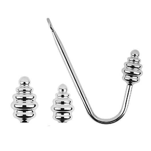 Anal Hooks Screw-in 8826 GreatBenefit Ribbed Hook Set Anal 0109